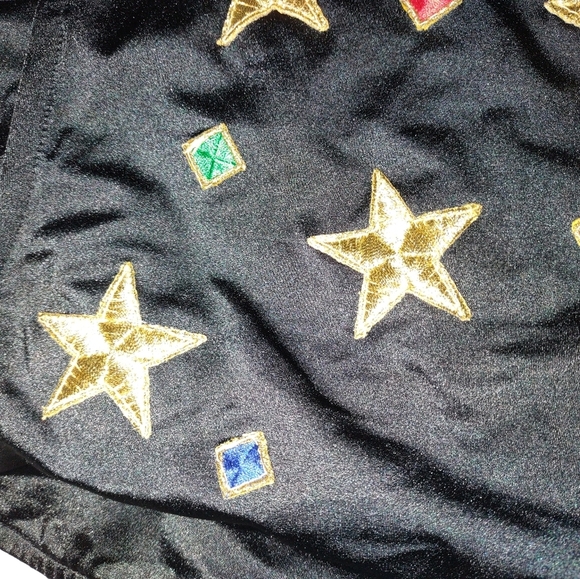 Rare Vintage Ujena One Piece Black And Colorful Stars Geometric Made in USA - Picture 4 of 8